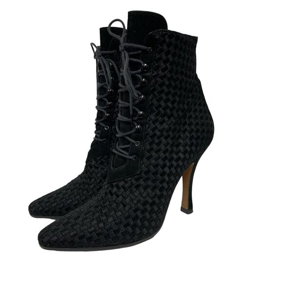 Vintage Marco Delli Womens Size 8 Black Pointed Heel Boots - Picture 1 of 9